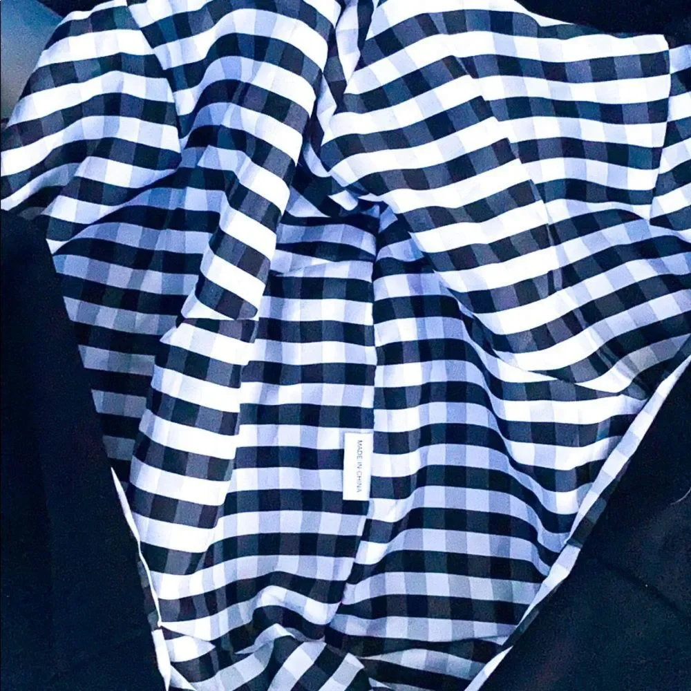 NWOT Large cotton Boho Bag Black & White Checker